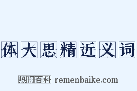 体大思精近义词是什么意思的图片